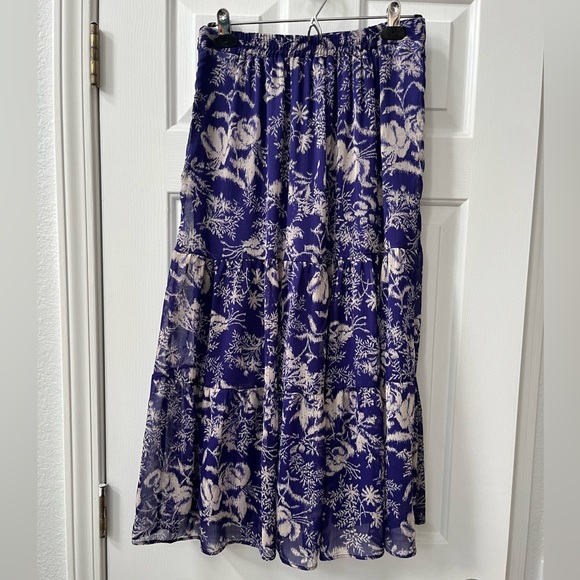 ba&sh floral tiered midi skirt M - Picture 3 of 14